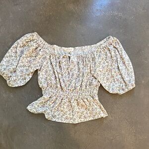 Elegant Floral Off-Shoulder Blouse